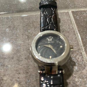 AUTHENTIC VERSACE SAPHIRE CRYSTAL, STERLING STEEL, SWISS